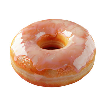 Delicious donut topped with pink glaze