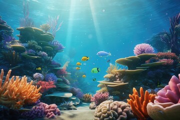 Fototapeta na wymiar Beautiful underwater world and its inhabitants
