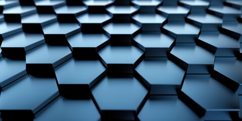 Detailed close-up view of a blue hexagonal pattern creating a modern and abstract background
