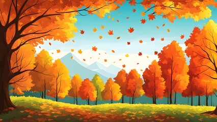 autumn leaves swirling in the wind