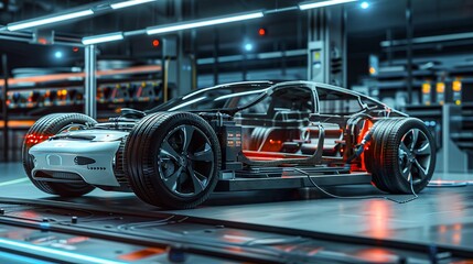 Obraz premium The Future of Speed: Inside the High-Tech Automotive Lab