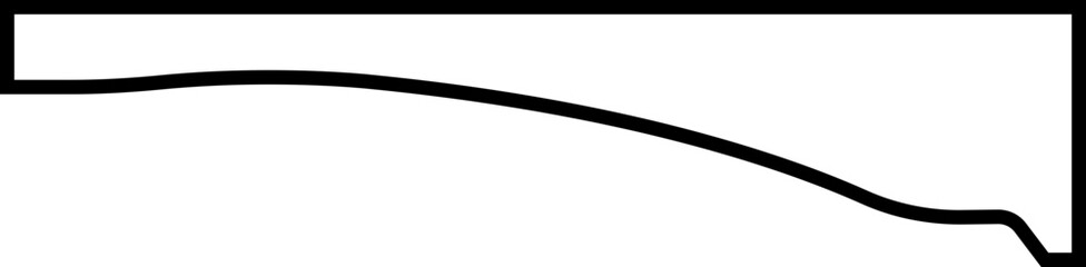 Border shape in outline style editable stock for website design. Vector banner header and separator. Background section and frame template. Abstract curve top headline icon on transparent background.