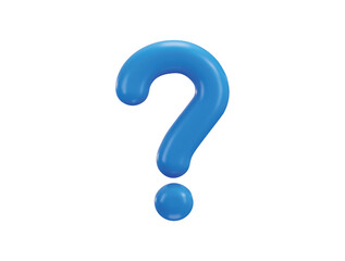 blue question mark icon 3d rendering vector illustration