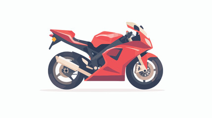 Fototapeta na wymiar Motorcycle icon flat vector isolated on white background