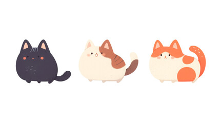 Adorable Cartoon Cat Collection with Playful Poses