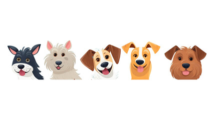 Assorted Cartoon Dogs in Various Poses isolated