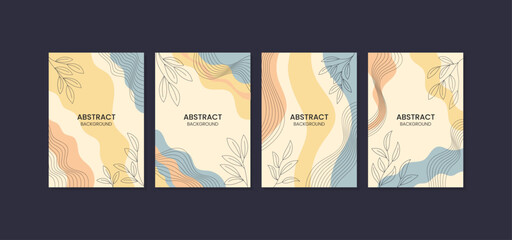 Set of abstract creative artistic background templates. Able to use for Cover, Annual Report, Brochures, Flyers, Presentations, Leaflet, Magazine.