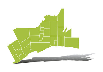 Fototapeta premium Mapa verde de Toronto en fondo blanco.