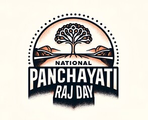 National panchayati raj day banner illustration. - obrazy, fototapety, plakaty