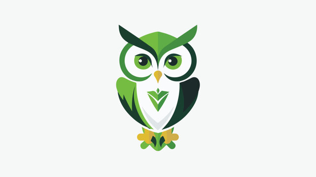Owl logo images illustration design flat vector isolated