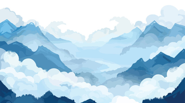 Page Design Template. Cartoon sky of blue cumulus clo