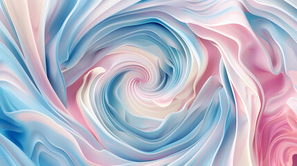 Abstract background with lines. Liquified curves form a mesmerizing vortex in shades of blue, pink pastel, and ivory, suggesting a portal to a dream world wallpaper.