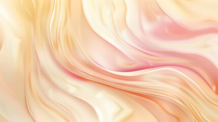 Abstract background with waves. Liquified texture curving gracefully, in a seamless blend of champagne, beige, pink pastel, and ivory colors wallpaper. 