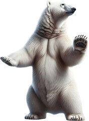 the poses of a white polar bear