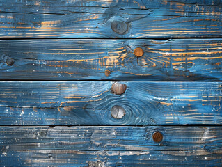 Vibrant turquoise and orange hues on aged wooden planks with rustic appeal.