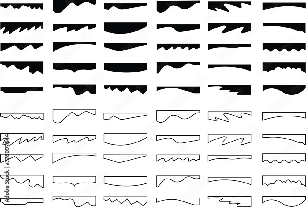 Poster set of borders shapes in flat styles editable stock for website designs. vectors banners headers and