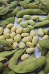 Soy edamame on the table