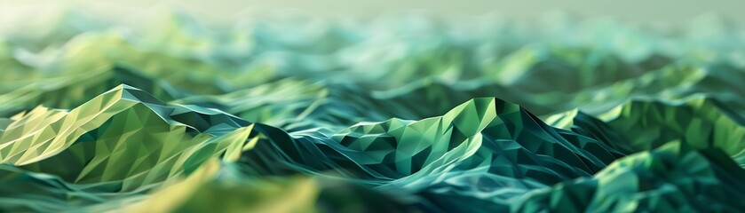 A dynamic 3D rendering of an abstract landscape - obrazy, fototapety, plakaty