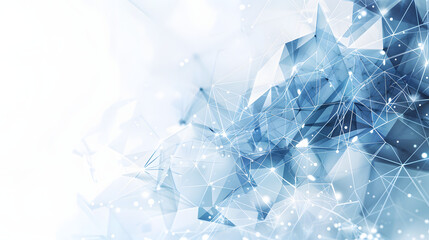 Abstract background with blue geometric shapes and connections