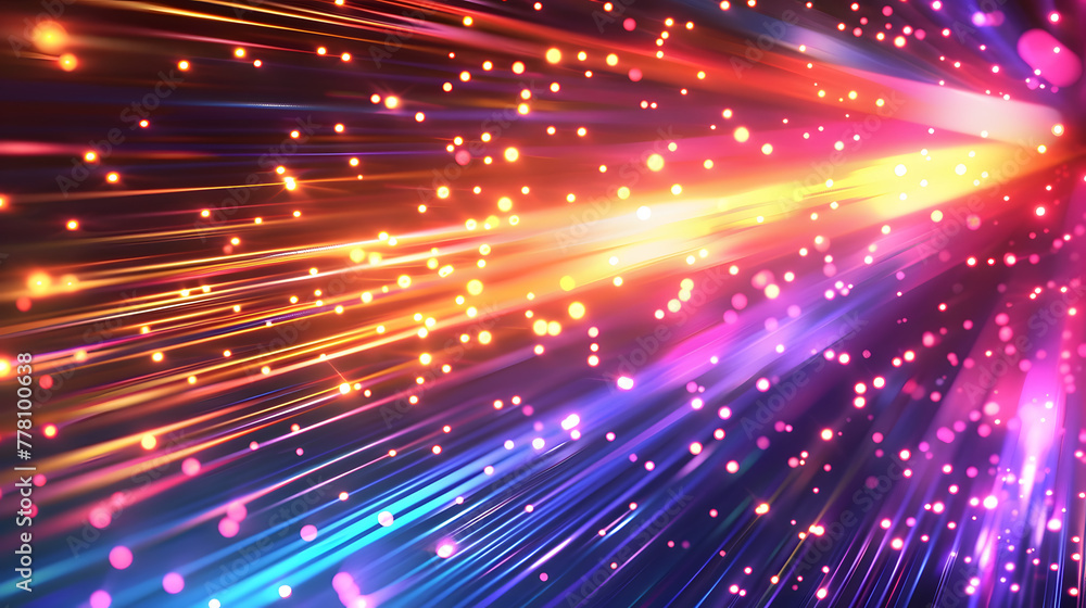 Poster abstract digital background with blurred speed lines and glowing light effects