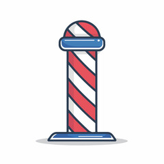 Barber shop pole in cartoon, doodle style. Image for t-shirt, web, mobile apps and ui. Isolated 2d vector illustration in logo, icon, sketch style, Eps 10. AI Generative