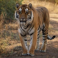 Obraz premium tiger in the wild,outdoor, hypnotic, curiosity, powerful, predator, nature, wild