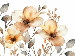 Ethereal Watercolor Floral Arrangement Emphasizing the Beauty of Minimalist Design