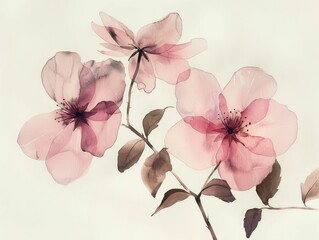 Minimalist Watercolor Bloom Showcasing the Unique Beauty of Delicate Floral Designs with a Modern Twist