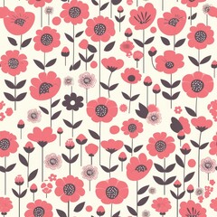 Flower patterns on a solid background