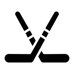 hockey stick glyph - obrazy, fototapety, plakaty