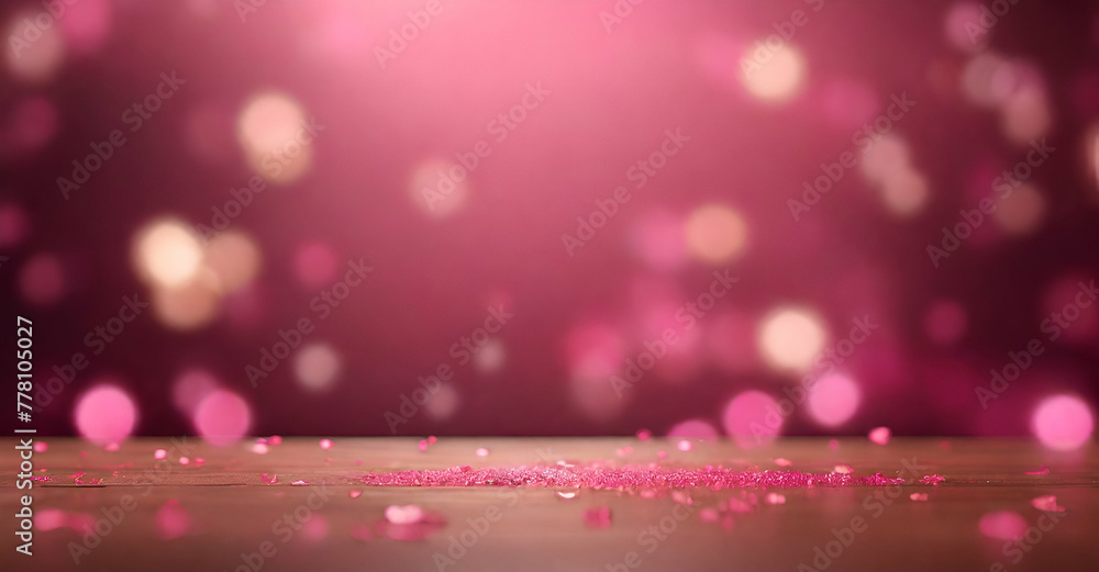 Poster pink background with bokeh