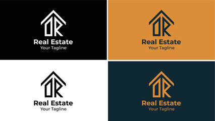 real estate logo, dr logo, real estate logo,business logo,creative real estate logo ,modren real estate logo,minimlist logo - obrazy, fototapety, plakaty
