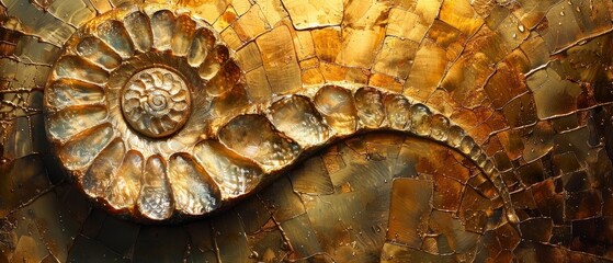 the golden ratios square root in cross section of snail shell shape - obrazy, fototapety, plakaty