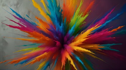 Fototapeta na wymiar Photo of an abstract burst of vibrant colors on a text .Generative AI