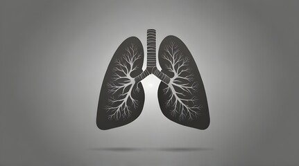 Lung symbol gray color on isolated background for logo design, web icon and other job about medical and health .Generative AI