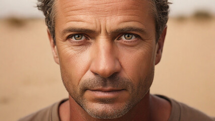 Obraz premium Closeup of middle aged man eyes 