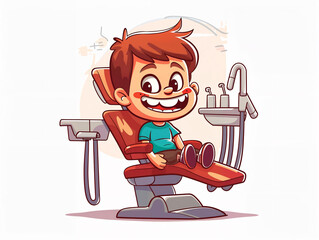 A Happy Child Showcasing a Bright Smile after a Successful Dental Check-up. Vector Style Illustration
