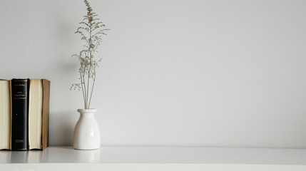 Minimalist white room featuring a lineup of Holy Bibles simplicity in spiritual power
