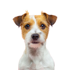 Dog looking at camera on Transparent Background