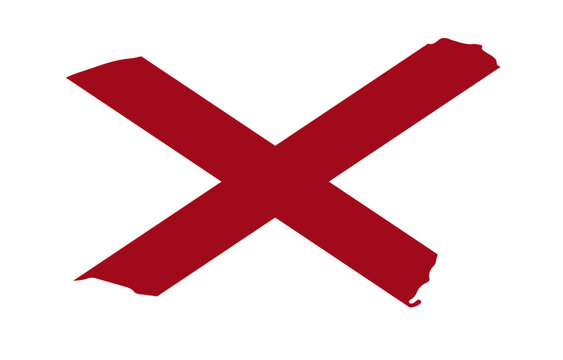 Alabama state flag with palette knife paint brush strokes grunge texture design. Grunge United States brush stroke effect