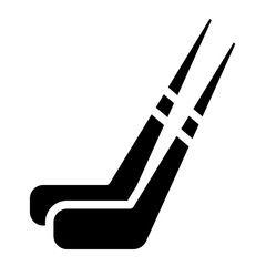 hockey stick glyph  - obrazy, fototapety, plakaty