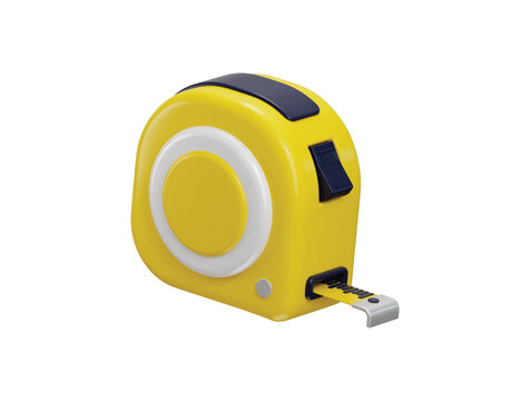 3d yellow measuring tape icon