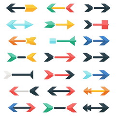 Collection of icon arrow on white background