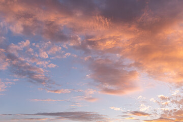 abstract background of cloudy sunset sky golden hour