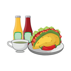 illustration of taco with sauce