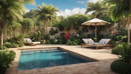 Obraz premium swimming pool in hotel