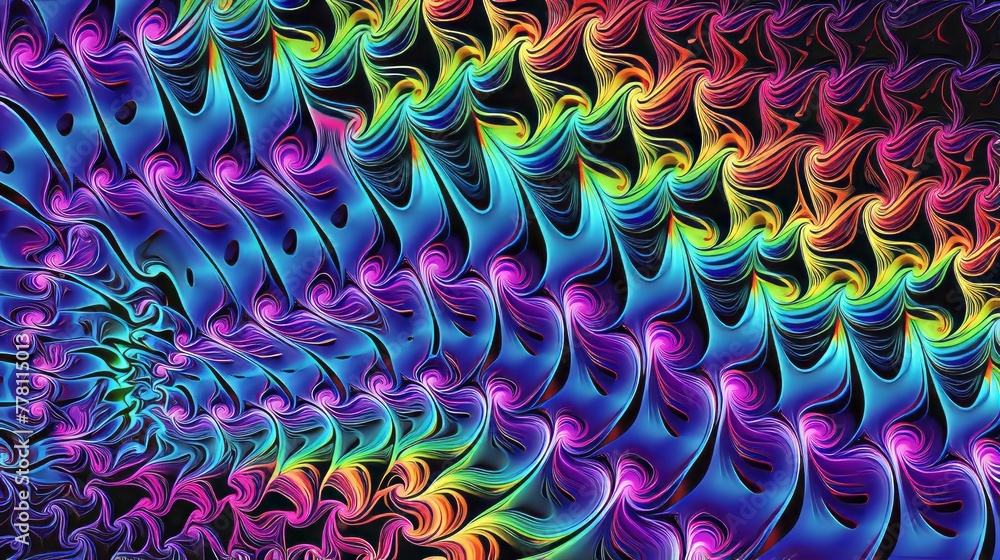 Aufkleber a trippy illusion with repeating fractal patterns
