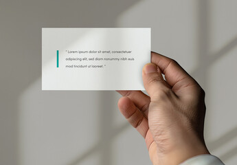 Mockup With Right Hand Holding Business Card, Generative ai