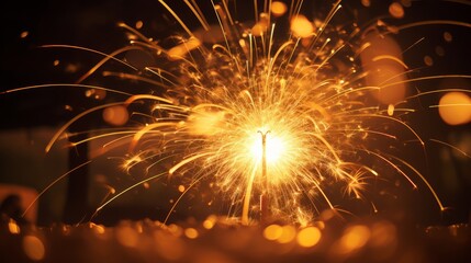 Burst of light in a diwali firecracker