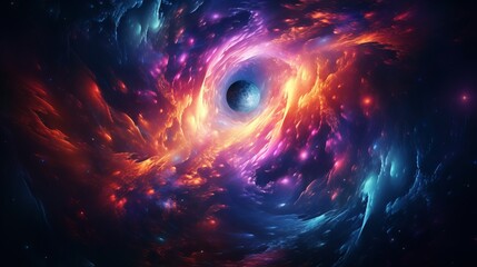 A digital art representation of a hyper space galaxy